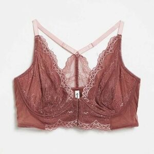 Sz 30DD/E Cinder Rose Gossard Super Boost Lace Deep V Bralette